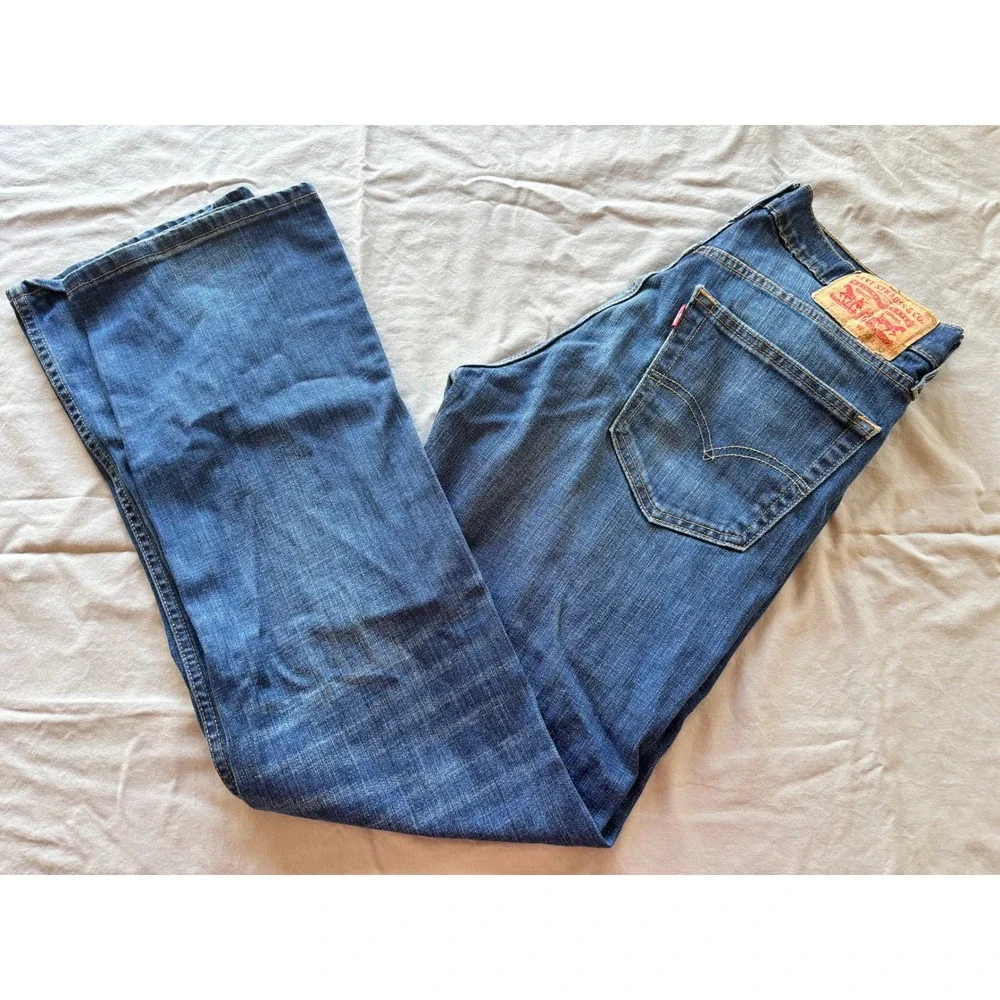 Levis 527 Slim Bootcut Jeans Mens 32x32 Blue Medium Wash WaterLess Denim